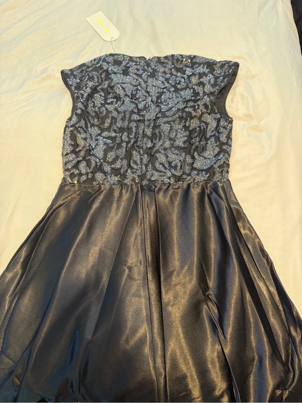 Strapless Black Shimmer Fit & Flare Cocktail Dress